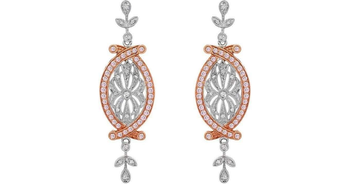 Lyst Dallas Prince Designs Vintage Pink And White Diamond Lyst Dallas Prince Designs Vintage Pink And White Diamond Earrings In