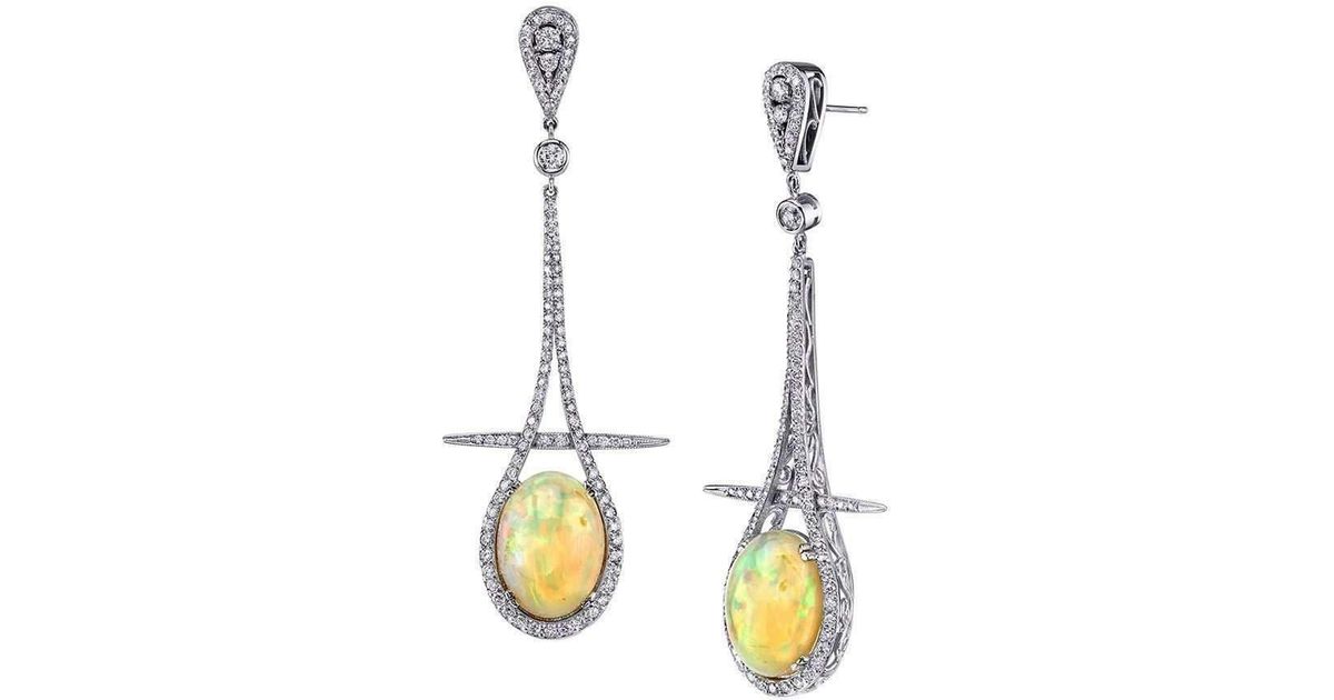 Lyst Dallas Prince Designs Pendulum Opal And Diamond Earring In Lyst Dallas Prince Designs Pendulum Opal And Diamond Earring In Metallic