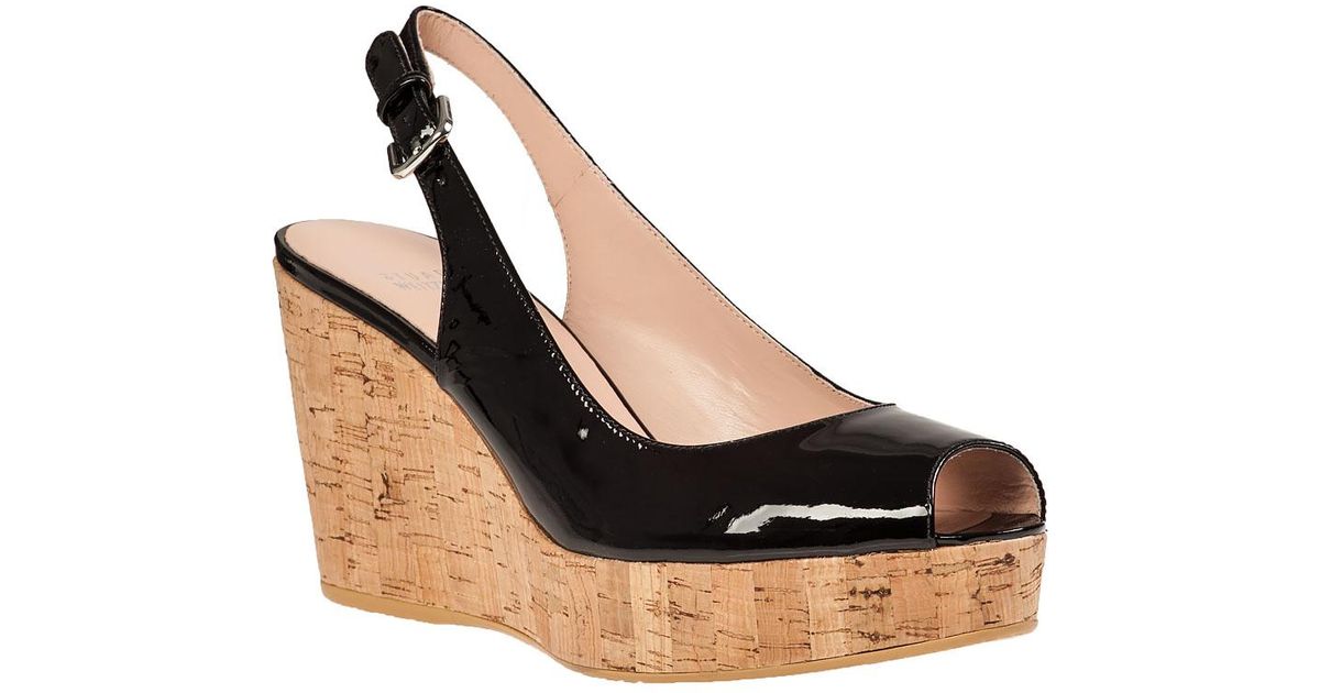 Stuart Weitzman Jean Wedge Black Patent - Save 30% - Lyst