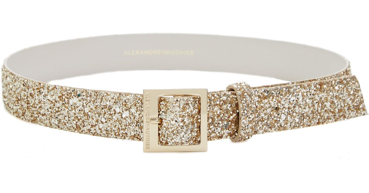 Lyst - Alexandre Vauthier Gold Glitter Belt For Women in Metallic