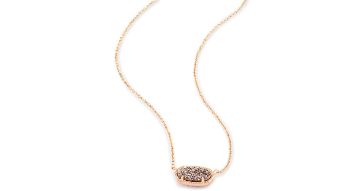 Lyst Kendra Scott Elisa Rose Gold Pendant Necklace In Platinum Lyst Kendra Scott Elisa Rose Gold Pendant Necklace In Platinum Drusy Metallic