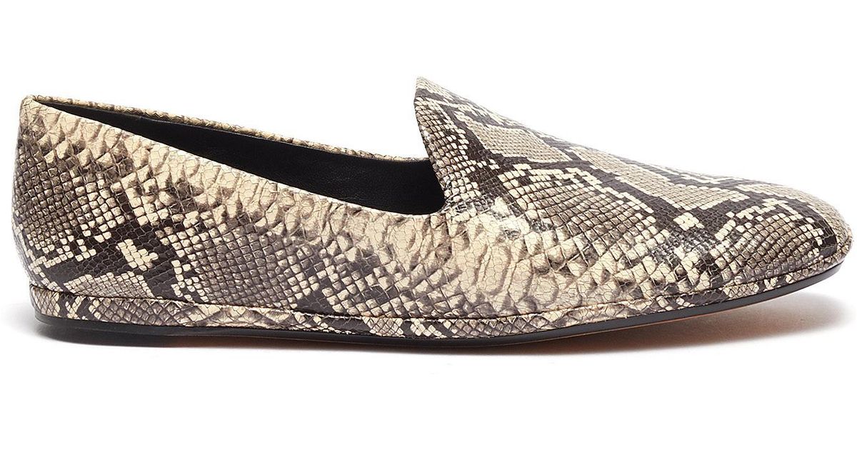 Vince 'paz' Snake Embossed Leather Loafers - Lyst