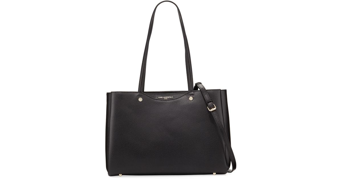 Lyst Karl Lagerfeld Dorine Leather Tote Bag In Black