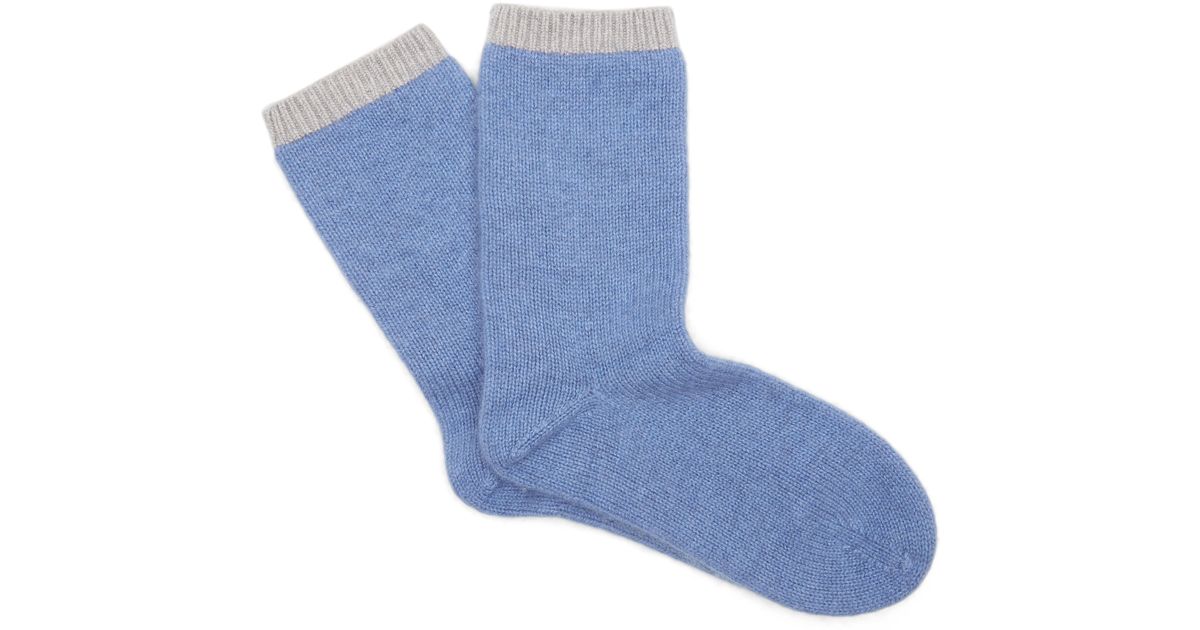 Lyst - Cash Ca Cashmere Socks in Blue for Men