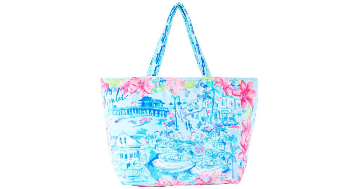 Lyst Lilly Pulitzer Destination Beach Tote Naples In Blue