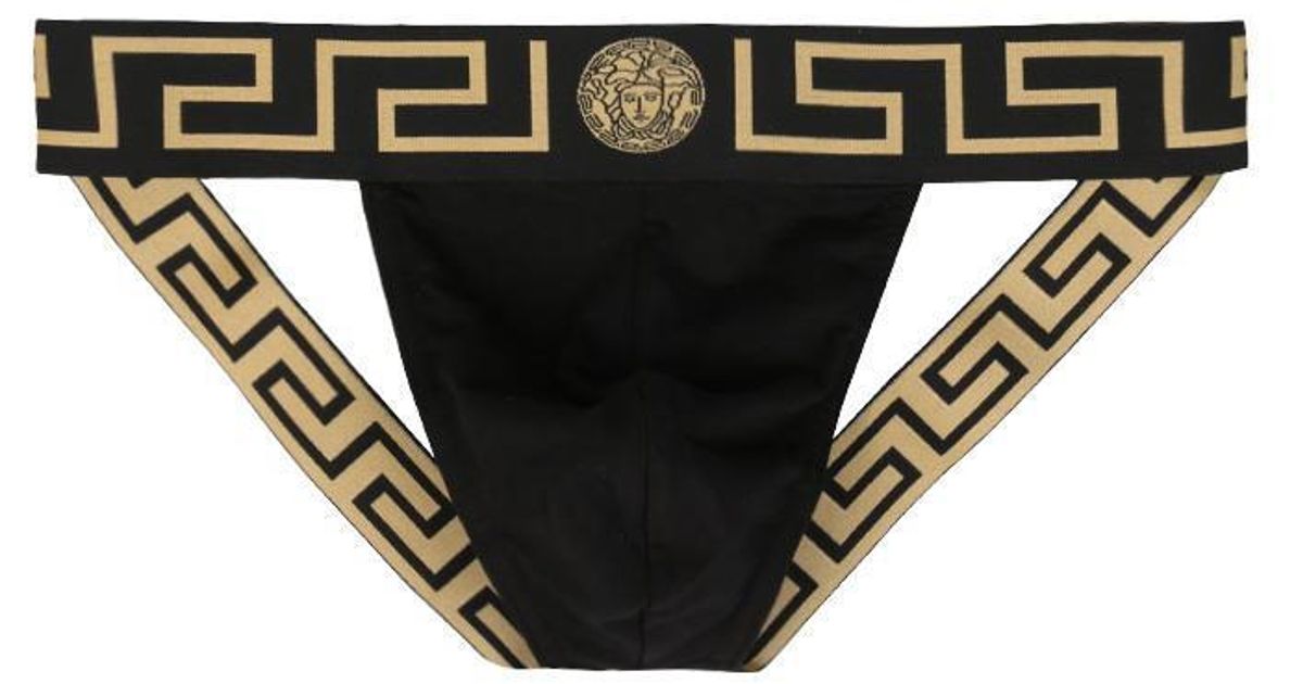 Versace Jock Strap (white/greek Gold) Men's Underwear in Black for Men ...