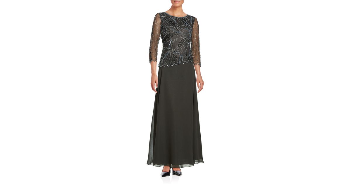 j kara beaded popover gown