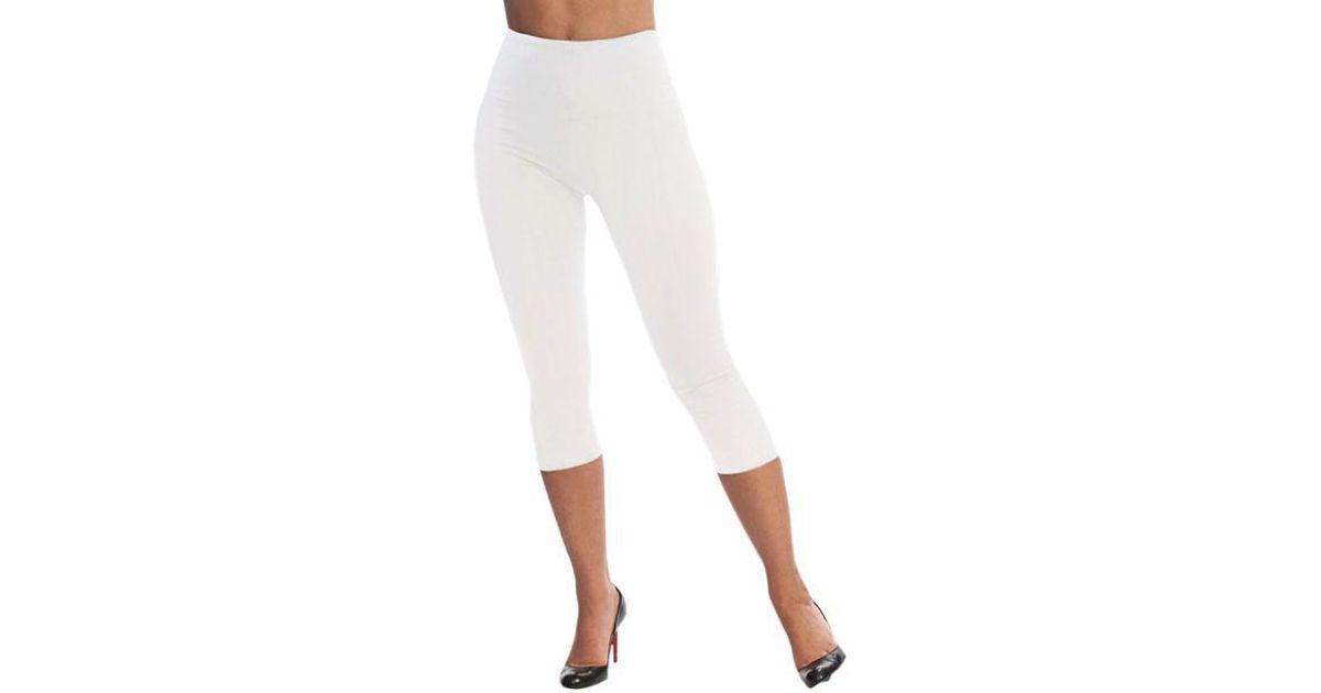 Lyst Lyssé Capri Stretch Cotton Shaping Leggings in White