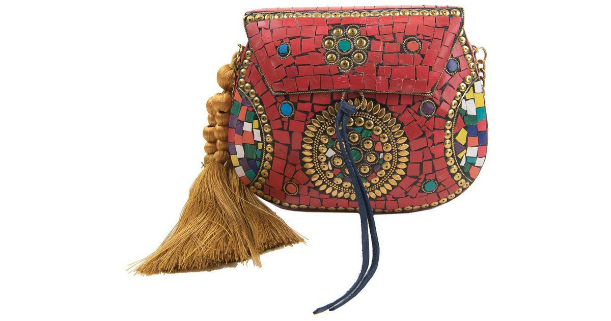 Sam Edelman Red Hilda Embellished Iron Crossbody Bag Lyst
