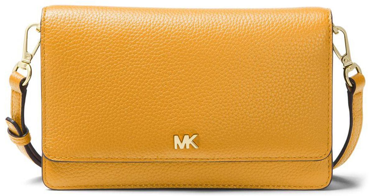 Lyst - Michael Michael Kors Pebbled Leather Phone Crossbody Bag