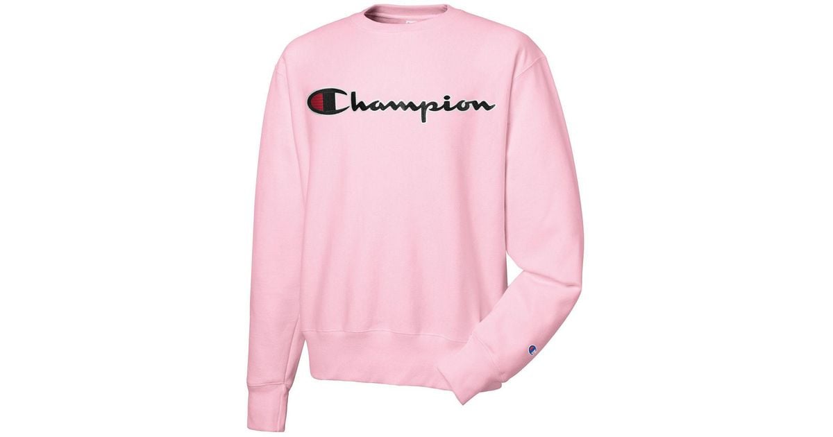 pink champion crewneck sweatshirt