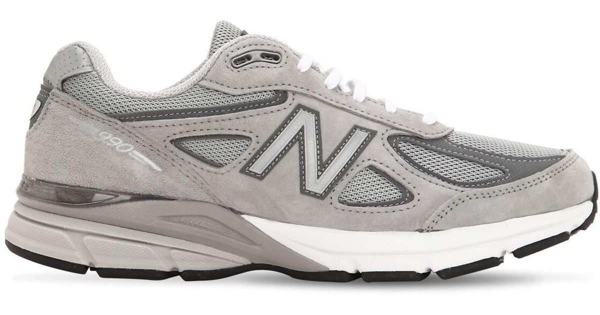 New Balance Leather 990 V4 Sneakers in Cool Grey (Gray) for Men - Lyst