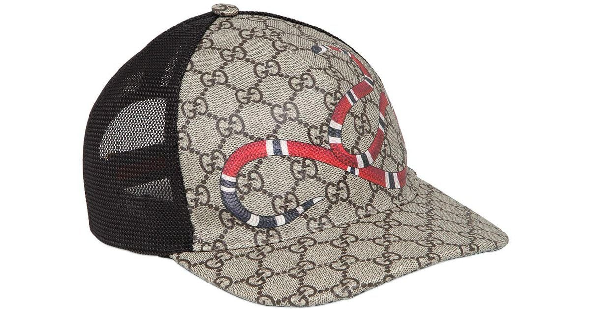 Lyst - Gucci Snake Coated Gg Canvas Baseball Hat in Natural for Men