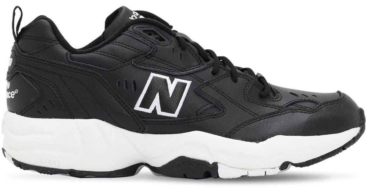 New Balance Leather 608 Sneakers In Black For Men - Lyst