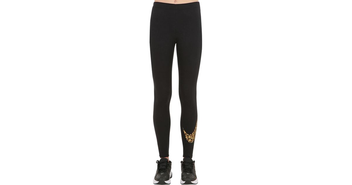 nike black leopard print leggings