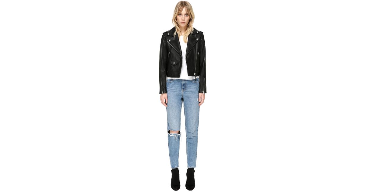 Lyst Mackage Baya Classic Moto Leather Jacket In Black