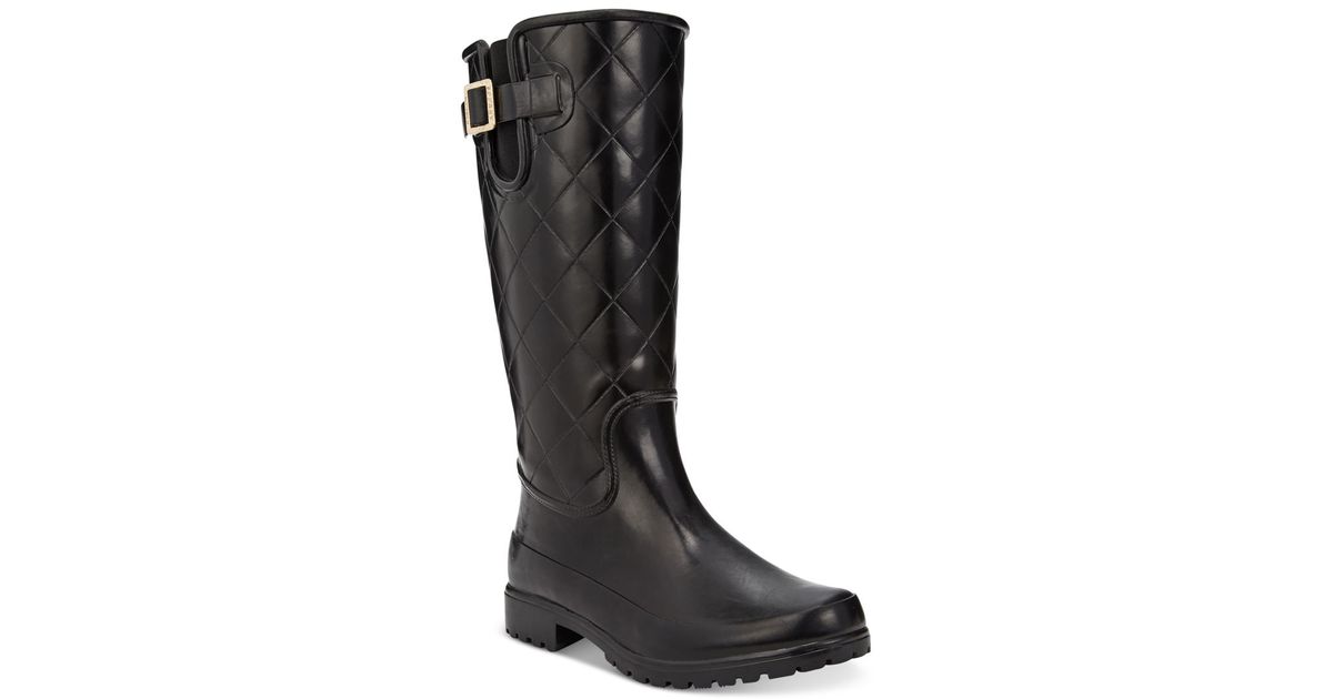 Sperry top-sider Women's Pelican Tall Quilted Rain Boots in Black | Lyst