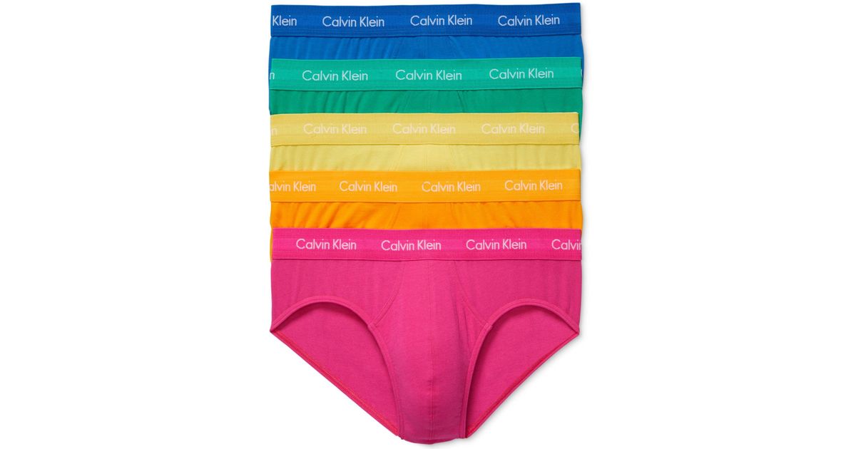 Calvin Klein Pride 5 Pack Hip Briefs in Blue for Men Lyst