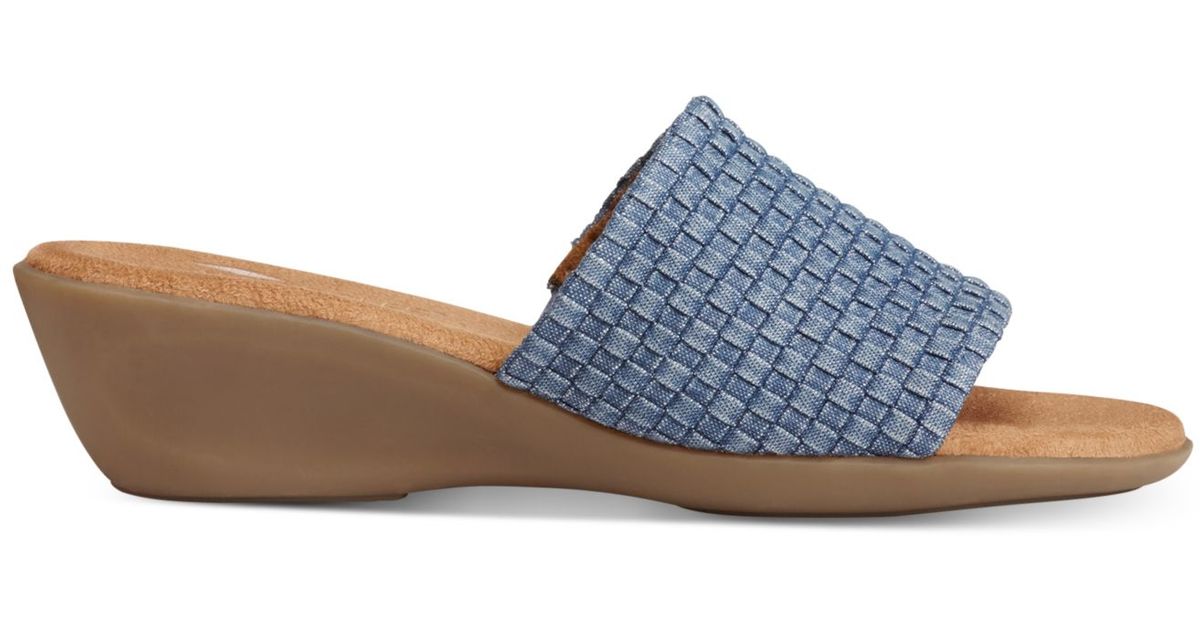 Aerosoles Badminton Wedge Sandals in Blue (Denim Fabric) - Save 16% | Lyst