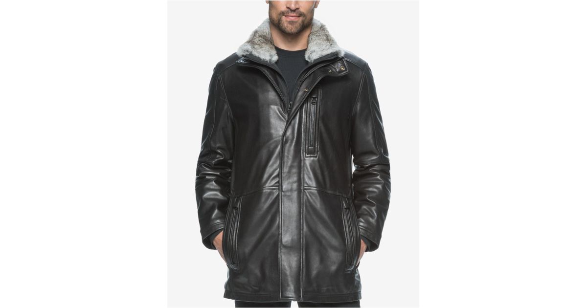 Lyst Marc New York Men S Middlebury Leather Coat With Fur Collar Lyst Marc New York Men S Middlebury Leather Coat With Fur Collar In Black For