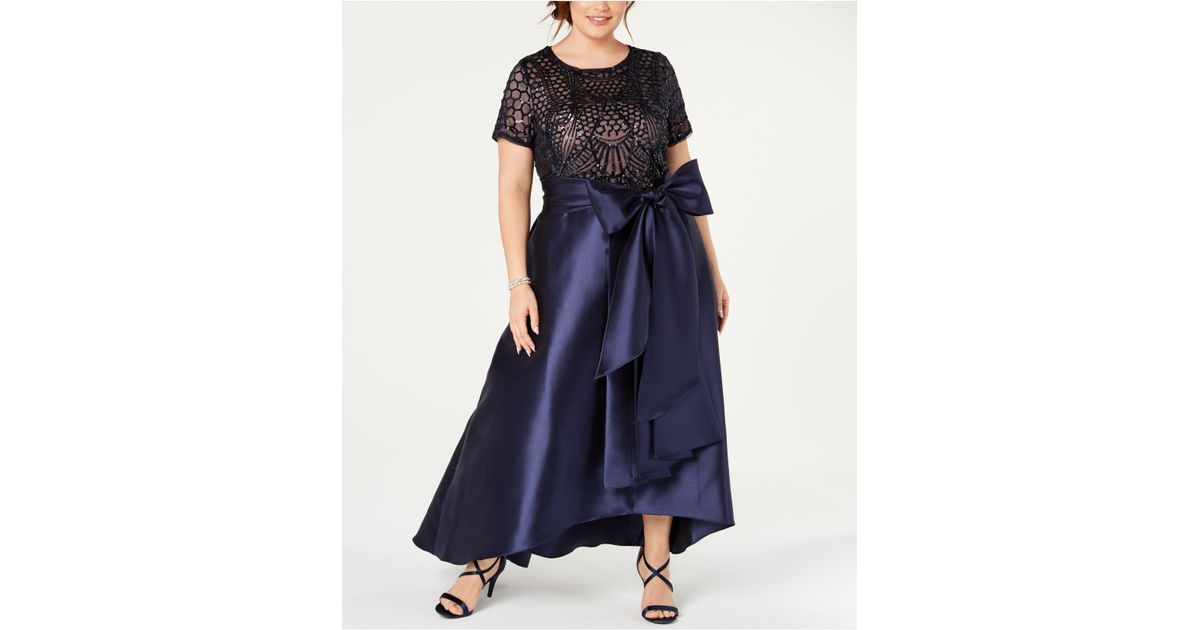 plus size high low gown