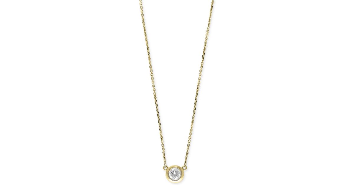 Lyst Effy Collection Diamond Bezel Pendant Necklace 3 8 Ct T W Lyst Effy Collection Diamond Bezel Pendant Necklace 3 8 Ct T W In 14k White Yellow Or Rose Gold Metallic