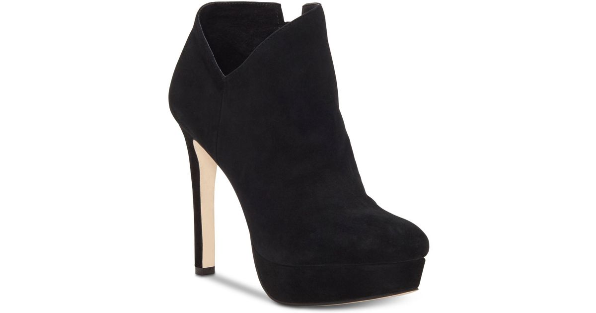 black suede booties platform