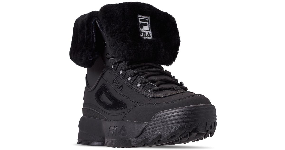 fila usa disruptor faux shearling sneaker