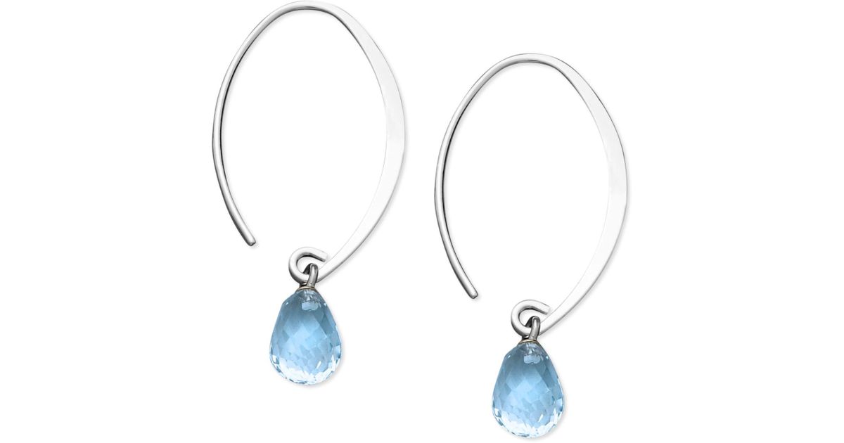 Lyst Macy S Blue Topaz Briolette Earrings 8 Ct T W In 14k Lyst Macy S Blue Topaz Briolette Earrings 8 Ct T W In 14k White Gold