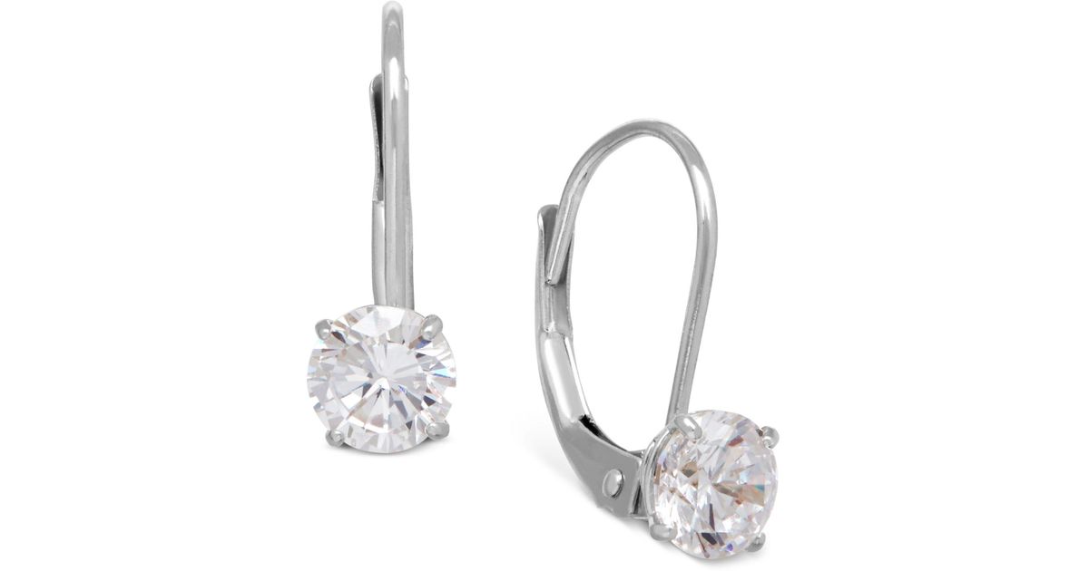 Lyst Macy S Solitaire Cubic Zirconia Hoop Earrings In 14k Yellow Lyst Macy S Solitaire Cubic Zirconia Hoop Earrings In 14k Yellow White And Rose Gold Metallic