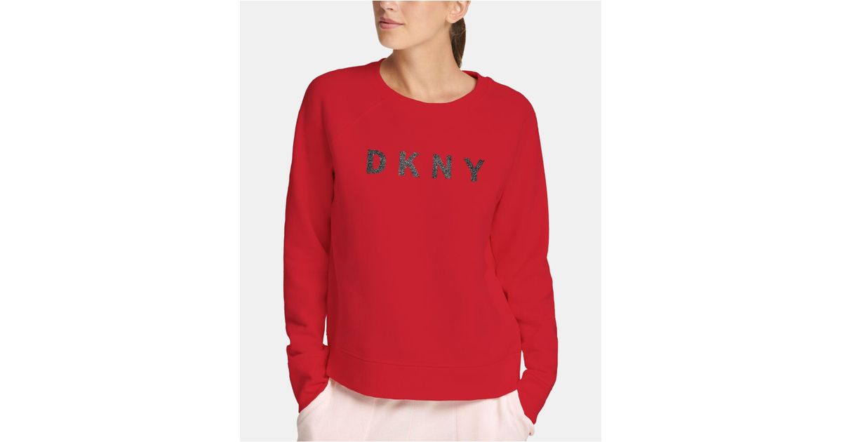 dkny sport sparkle logo fleece joggers