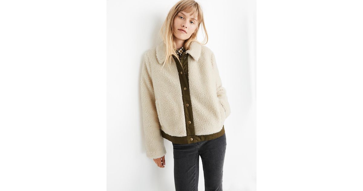 Madewell Sherpa Portland Jacket in Natural - Lyst