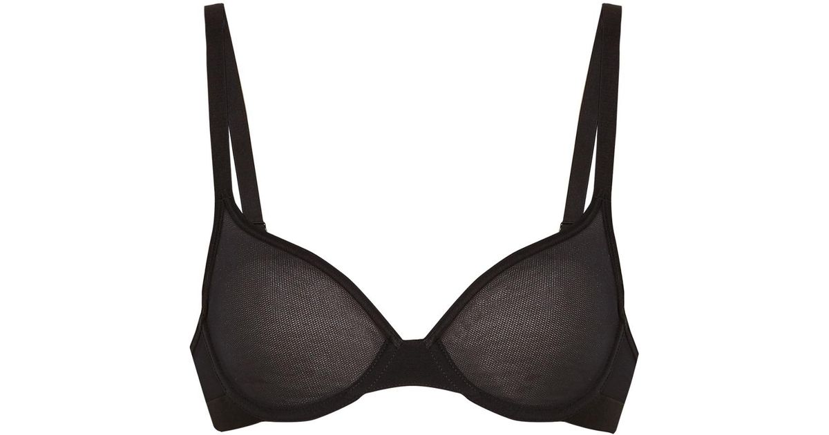 Black mesh underwired cup bra vest