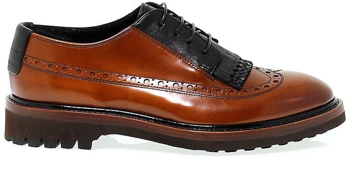 Barracuda Brown Leather Laceup Shoes in Brown Lyst