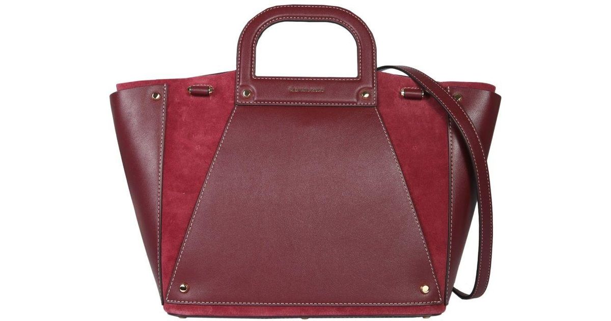 michael kors burgundy tote bag