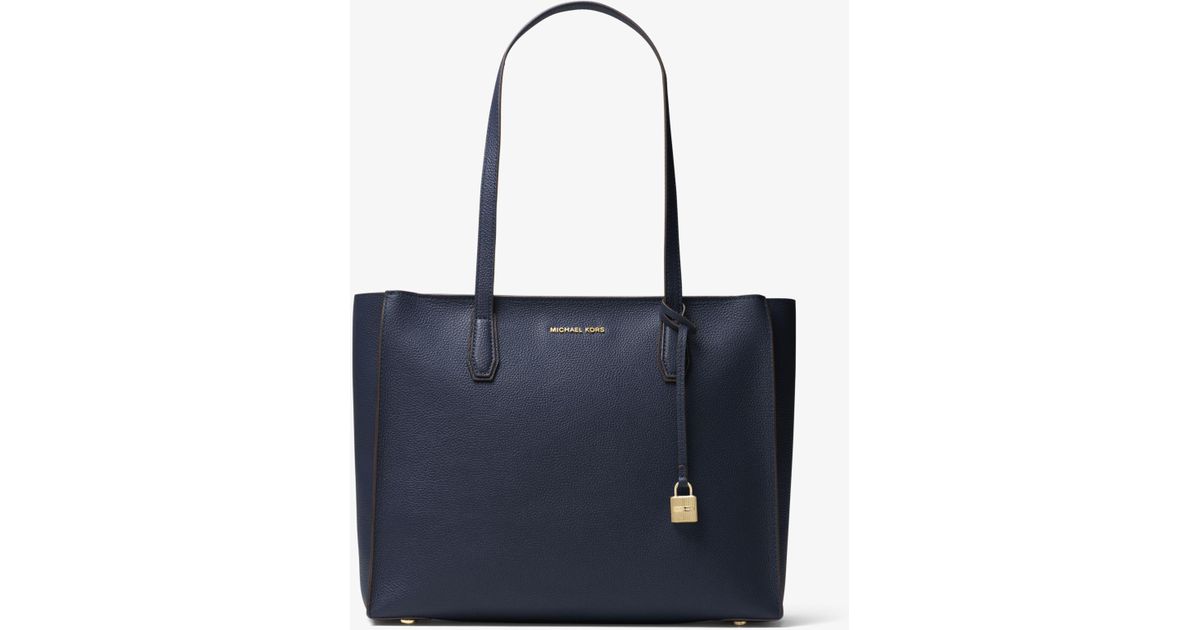Lyst Michael Kors Mercer Large Top Zip Leather Tote