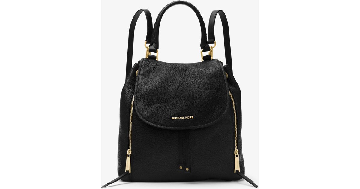 Lyst Michael Kors Viv Large Leather Backpack in Black