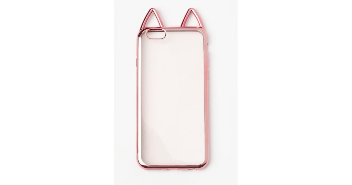 Missguided Rose Gold Cat Ear Iphone 6 Case in Pink Lyst