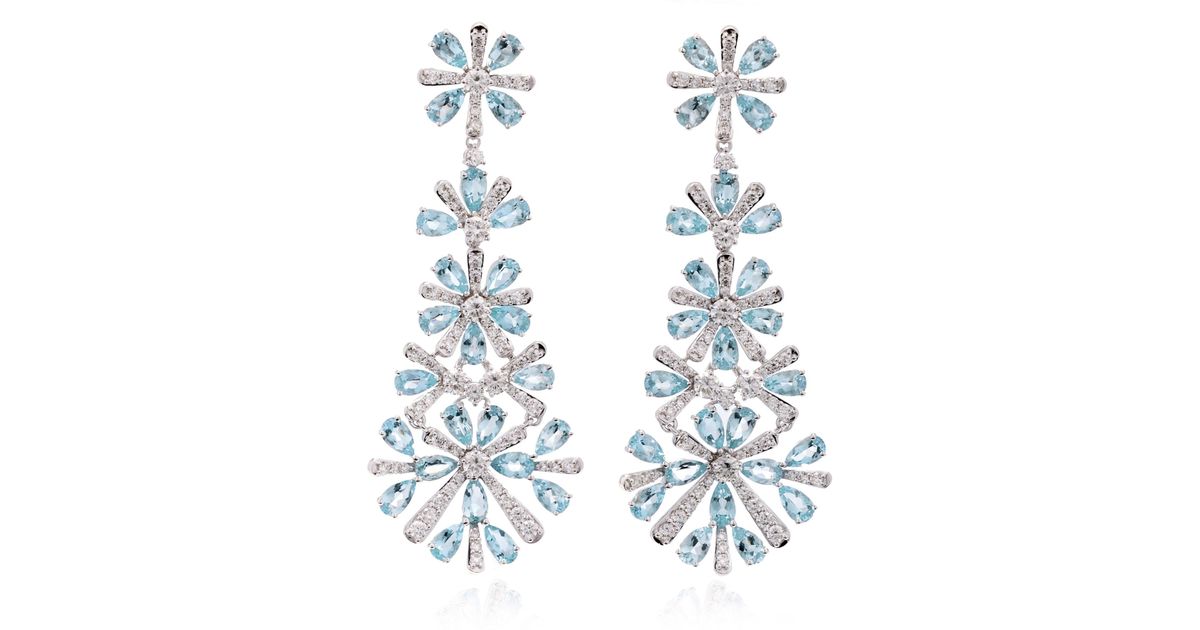 Lyst Hueb M O Exclusive Aquamarine Chandelier Earrings In Blue