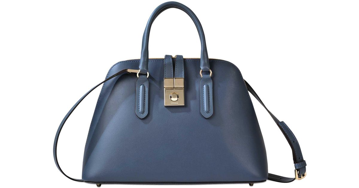 Lyst Furla Milano Dome Bag In Blue