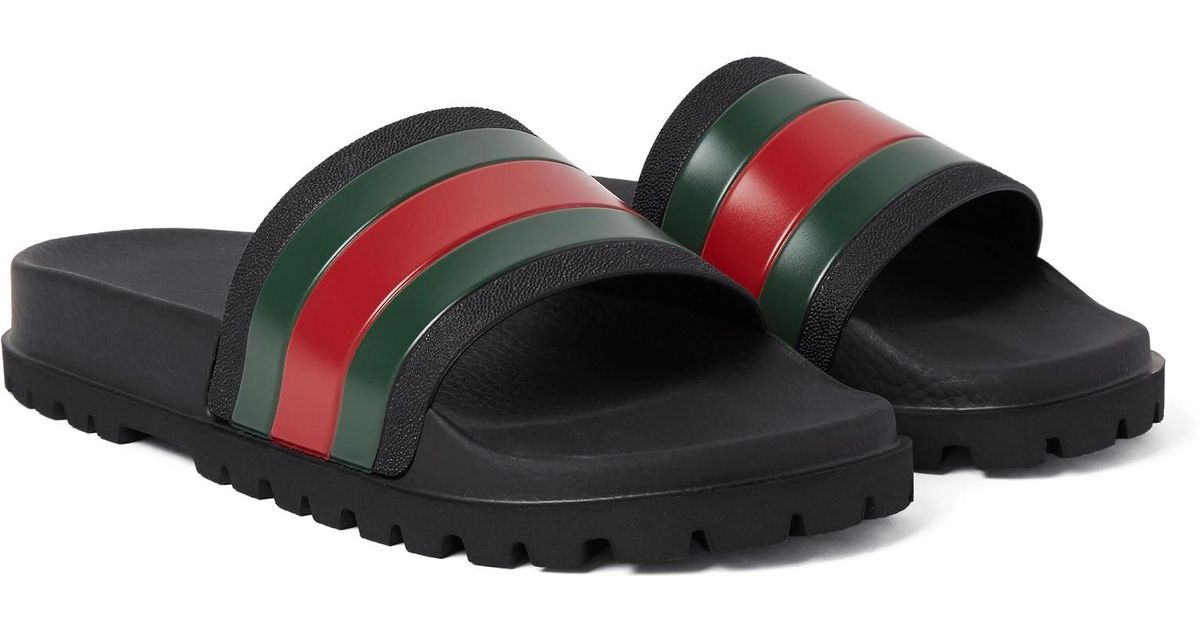gucci webbed slides