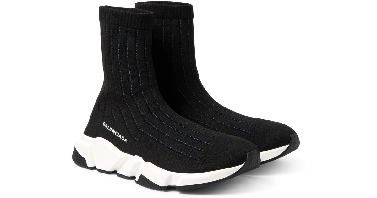Lyst - Balenciaga Speed Sock Stretch-knit Sneakers in Black for Men