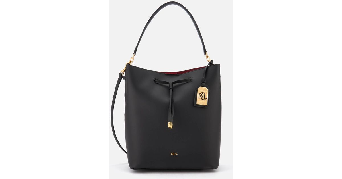 Lauren By Ralph Black Dryden Debby Drawstring Bucket Bag