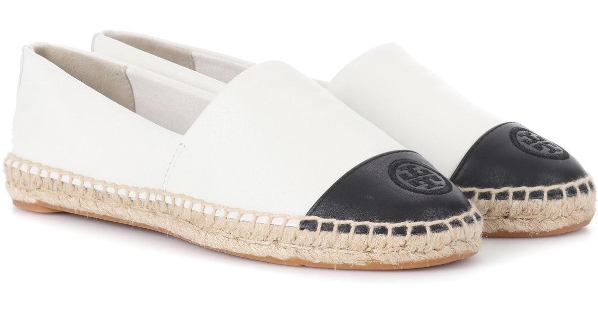 Lyst - Tory Burch Leather Espadrilles in White