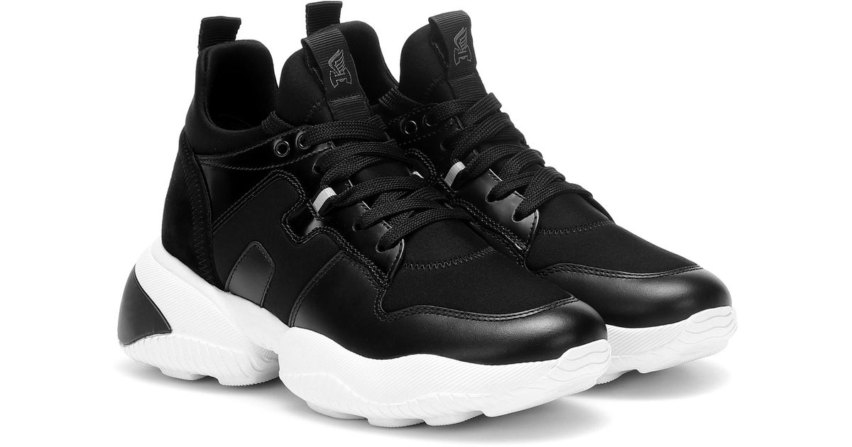 Hogan H487 Leather Sneakers in Black - Lyst