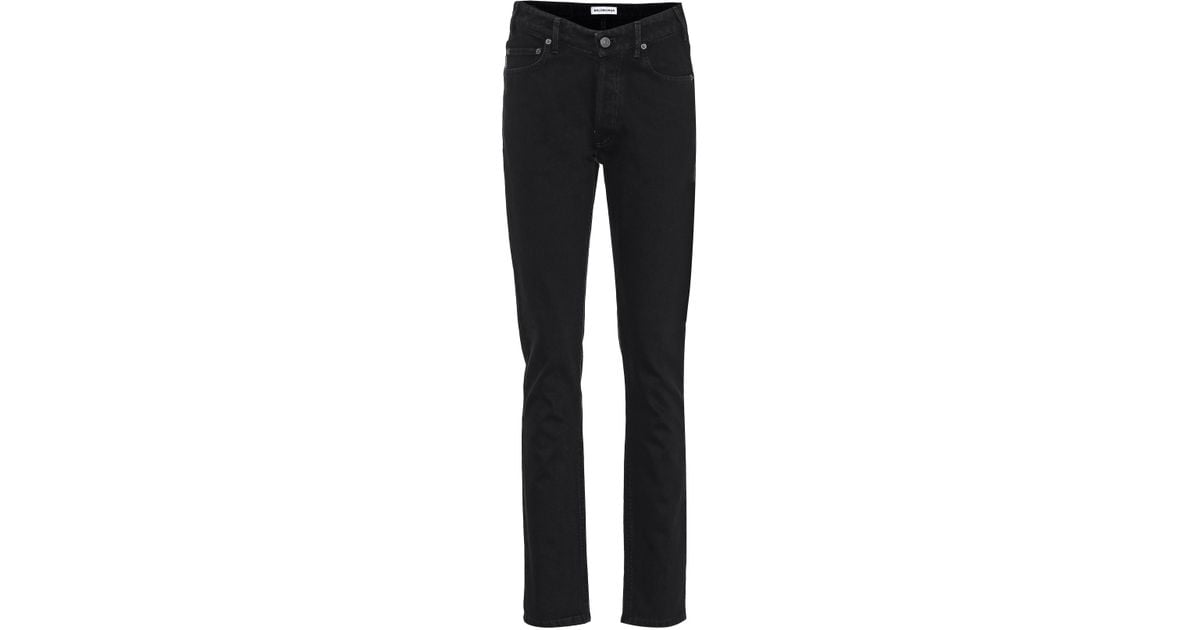 Balenciaga Denim High-rise Straight Jeans in Black - Lyst