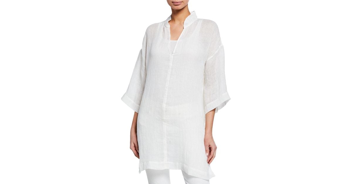 eileen fisher linen gauze tunic