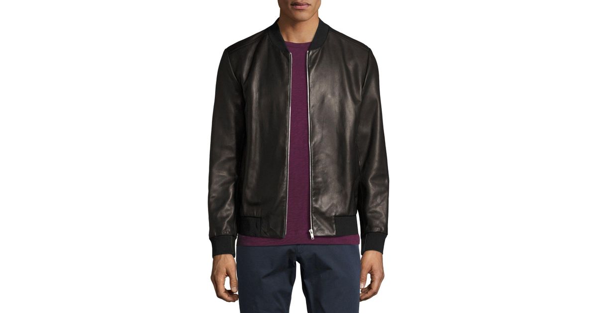 Lyst Theory Kelleher Brant Leather Er Jacket In Black For Men