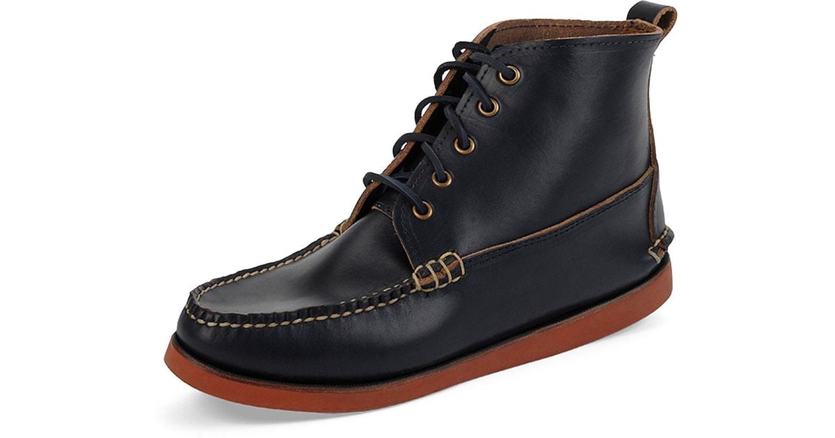 Eastland Leather Seneca Usa Camp Moc Chukka Boots, Navy in Blue for Men ...