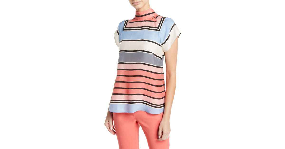 Download Lyst - Emporio Armani Multicolor Awning-stripe Matte Satin ...